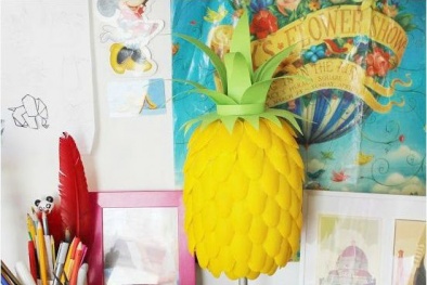 Cách làm đèn lồng hình quả dứa độc đáo, bắt mắt