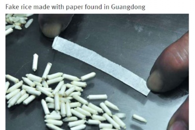 Phát hiện gạo giấy ở Trung Quốc
