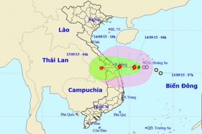 Tin bão mới nhất: Bão mạnh cấp 8 đang hướng vào miền Trung
