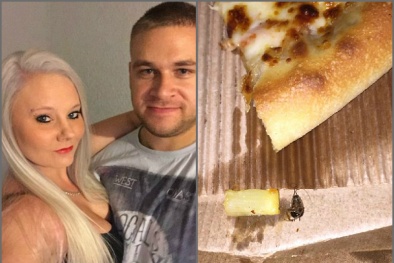 Hoảng hồn phát hiện gián trong miếng bánh Pizza Hut