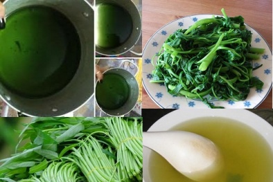 Chuyên gia thực phẩm nói gì về nước luộc rau muống xanh bất thường