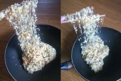 Thực hư chuyện cơm rang chảy nhựa vì gạo giả