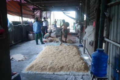 Hãi hùng cơ sở chuyên làm chà bông tẩm hóa chất Trung Quốc