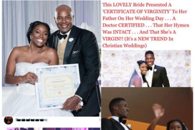 Cô dâu trình giấy chứng nhận trinh tiết trong ngày cưới