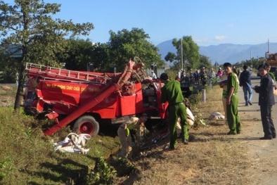 Xe cứu hỏa gặp nạn trên đường làm nhiệm vụ, một chiến sĩ hy sinh