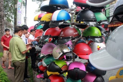 Tạm giữ khoảng 3.000 mũ bảo hiểm nhái kiểu dáng thương hiệu Nón Sơn
