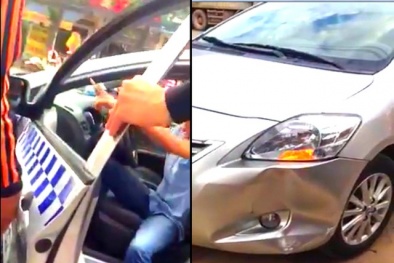 Hà Nội: Tài xế taxi Thanh Nga “no đòn” vì lùi móp đầu xe khác rồi bỏ chạy