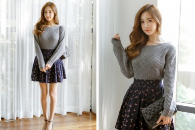 Bí quyết mặc váy ngắn ngày đông đẹp như sao Hàn 