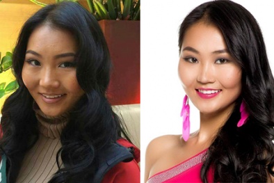 Sốc trước mặt mộc 'kém sắc' của Hoa hậu Trái đất Mông Cổ 