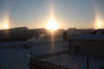 'Mặt Trời giả' với vầng sáng lớn xuất hiện tại Canada