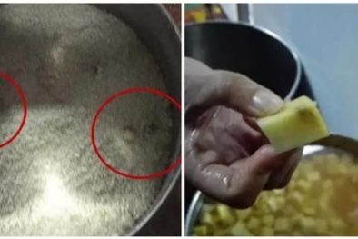 Trường mẫu giáo cho trẻ ăn cơm mốc, khoai tây mọc mầm