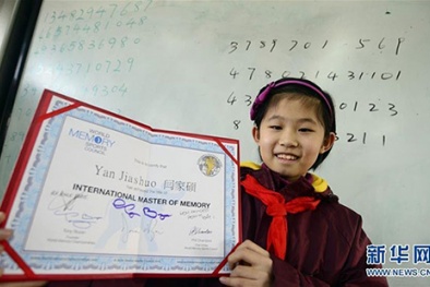 Bé gái Trung Quốc trở thành kỷ lục gia trí nhớ nhỏ tuổi nhất thế giới
