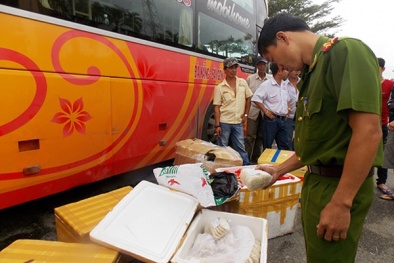Phát hiện nửa tấn chân gà, thịt heo, xúc xích bốc mùi 'tuồn' về Đà Nẵng