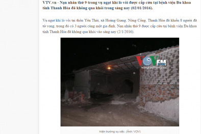 Thông tin về nạn nhân thứ 9 vụ ngạt khí lò vôi ở Thanh Hóa