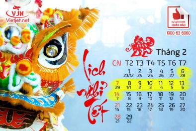 Lịch nghỉ Tết Nguyên đán Bính Thân 2016