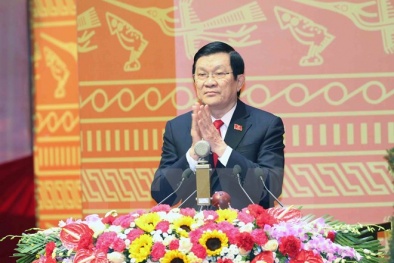 Chủ tịch nước Trương Tấn Sang đọc Diễn văn khai mạc Đại hội lần thứ XII của Đảng