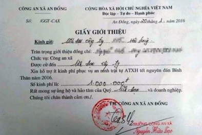 Công an xã xin doanh nghiệp tiền hỗ trợ Tết