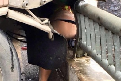 Trạm trưởng trạm CSGT Tuần Giáo bị xe tải mất lái ép chặt vào thành cầu