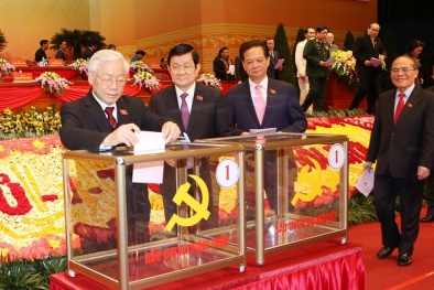 Đang tiến hành kiểm phiếu bầu Ban chấp hành Trung ương khóa XII