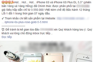 Chiêu lừa bán iPhone 6 giả iPhone 6s