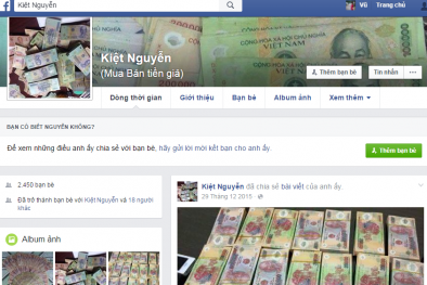 Rao bán tiền giả trên Facebook, một thanh niên đã bị bắt