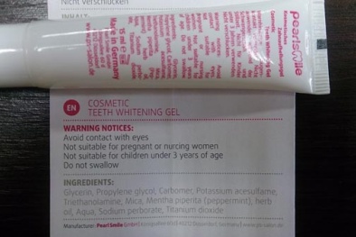 Thu hồi gel tẩy trắng răng chứa hóa chất gây kích ứng, viêm nướu