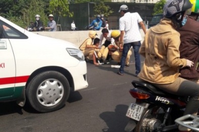 Phóng xe kinh hoàng, 2 thanh niên tông làm CSGT bị gãy chân