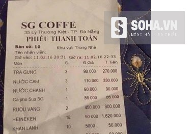 Sự thật về hóa đơn uống cà phê hết 4 triệu ở Đà Nẵng