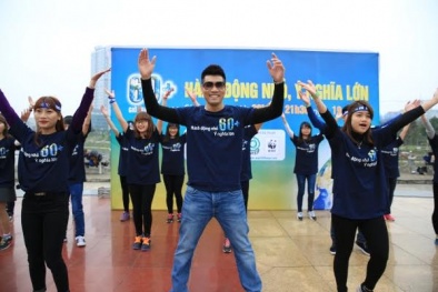 3.000 sinh viên nhảy flashmob, đạp xe hưởng ứng ‘Giờ Trái đất 2016’