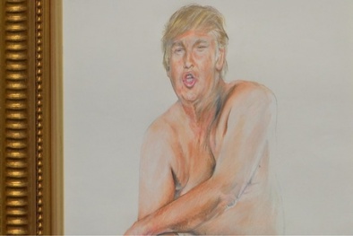 Bức tranh 'ông Trump khỏa thân' đến London