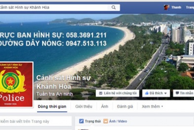 Khánh Hòa: Công an lập facebook 'Cảnh sát Hình sự Khánh Hòa' để tiếp nhận thông tin