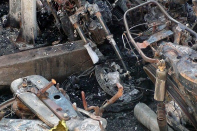 Đồng Nai: Cháy tại đồn công an, hàng chục xe máy chìm trong biển lửa