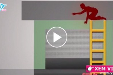 Clip: Mô phỏng quá trình cửa cuốn kẹp chết bảo vệ ngân hàng