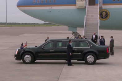 Trực thăng, ô tô đặc biệt của Tổng thống Mỹ đến sân bay Nội Bài