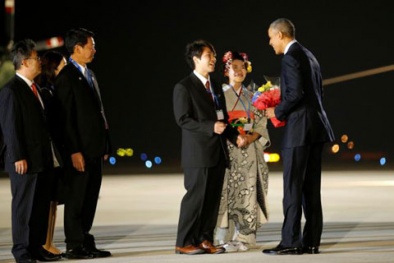 Những hình ảnh đầu tiên của ông Obama ở Nhật Bản