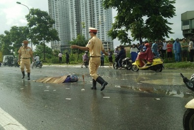 Xe bồn cán người đi xe máy tử vong rồi bỏ chạy khỏi hiện trường