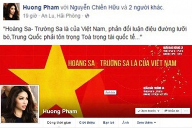 HH Phạm Hương và sao Việt đồng loạt lên tiếng phản đối 'đường lưỡi bò' của Trung Quốc 