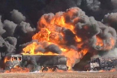 Liên quân Mỹ không kích khiến 83 xe chở dầu của IS hóa 'tro tàn' ở Syria