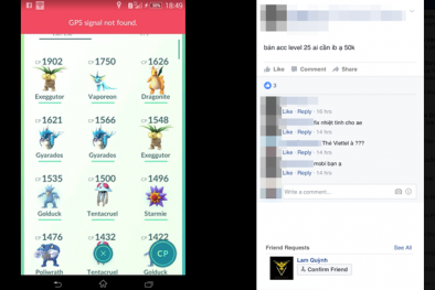 Kiếm tiền triệu nhờ bán tài khoản Pokemon Go ở Việt Nam