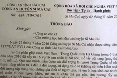 Sự thật thông báo 'nhiều vụ bắt cóc, mổ lấy nội tạng' ở biên giới