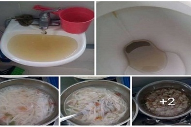 Trường mầm non ở Hà Nội bị tố dùng nước đục ngầu nấu đồ ăn cho bé 