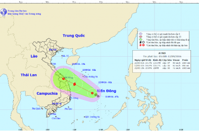 Áp thấp nhiệt đới có thể mạnh thành bão số 4, gây mưa lớn ở Trung bộ và Nam bộ