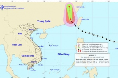 Siêu bão Meranti giật cấp 17 đang hướng vào Trung Quốc có ảnh hưởng gì tới Việt Nam?
