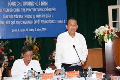 Phó Thủ tướng Trương Hòa Bình làm việc tại TPHCM về phòng chống tham nhũng