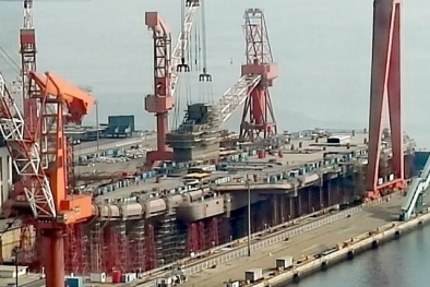 Hình ảnh hoàn tất tàu sân bay có âu tàu dài nhất thế giới của Trung Quốc