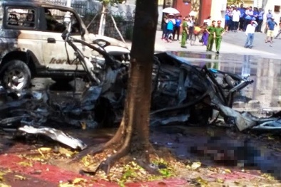 Vụ nổ taxi ở Quảng Ninh 2 người tử vong: Xe con đã hết hạn đăng kiểm