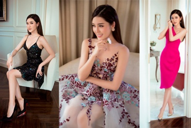  Huyền My khoe dáng ngọc ngà trong loạt váy của NTK Lê Thanh Hoà