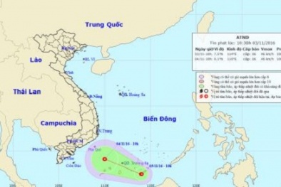 Xuất hiện áp thấp nhiệt đới trên biển Đông sức gió mạnh cấp 6