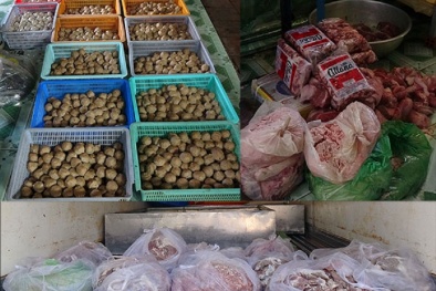 Rùng rợn với cơ sở sản xuất lượng lớn thịt bò viên bẩn