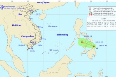 Xuất hiện áp thấp nhiệt đới trên biển Đông 